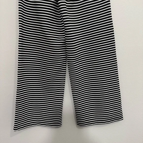 Reformation Olina Knit Pant in Black and White Stripe Drawstring Wide Leg Small - Picture 7 of 10